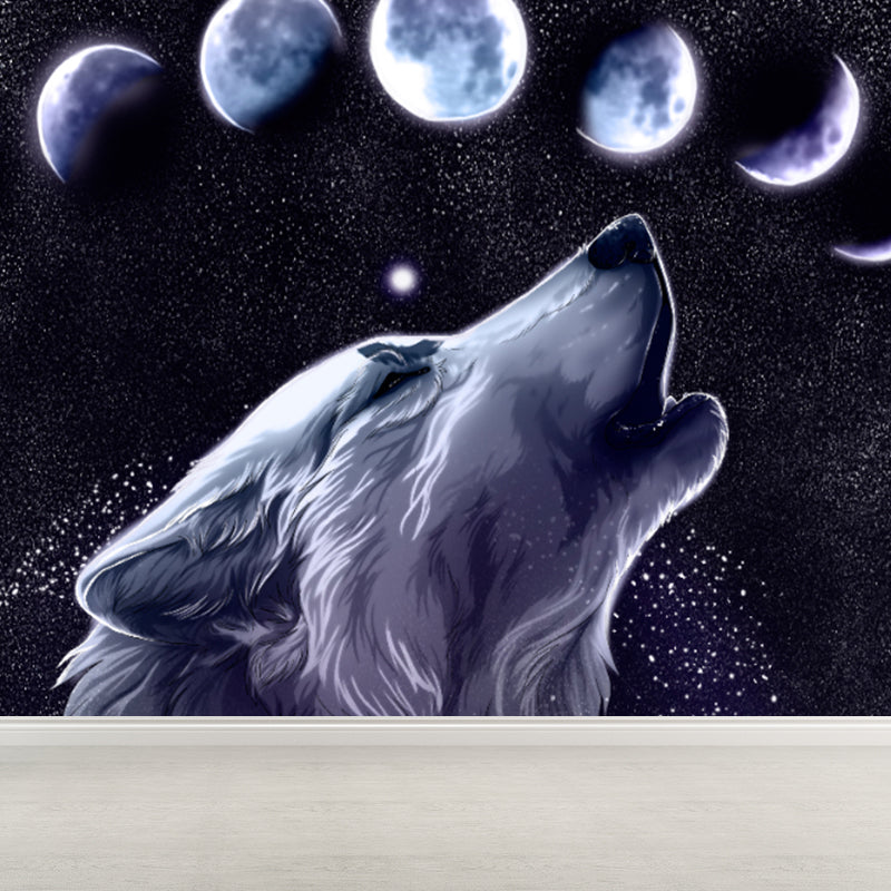 Modern Style Boys Mural Wallpaper Giant Planet Pattern Pastel Color Wall Covering Clearhalo 'Wall Decor' 'Wall Mural' 1729486