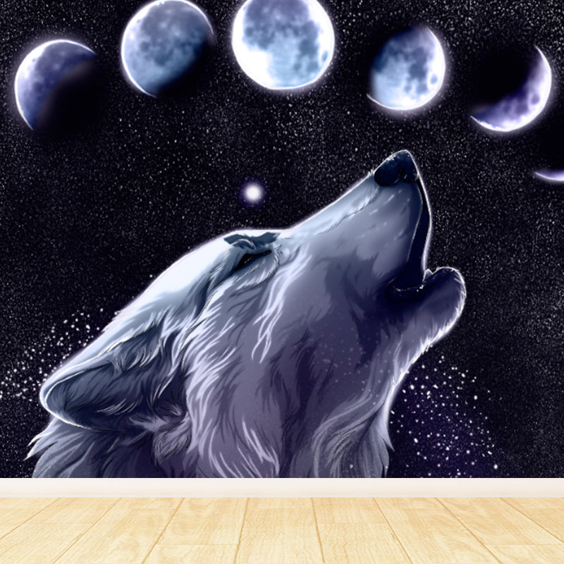 Modern Style Boys Mural Wallpaper Giant Planet Pattern Pastel Color Wall Covering Clearhalo 'Wall Decor' 'Wall Mural' 1729487