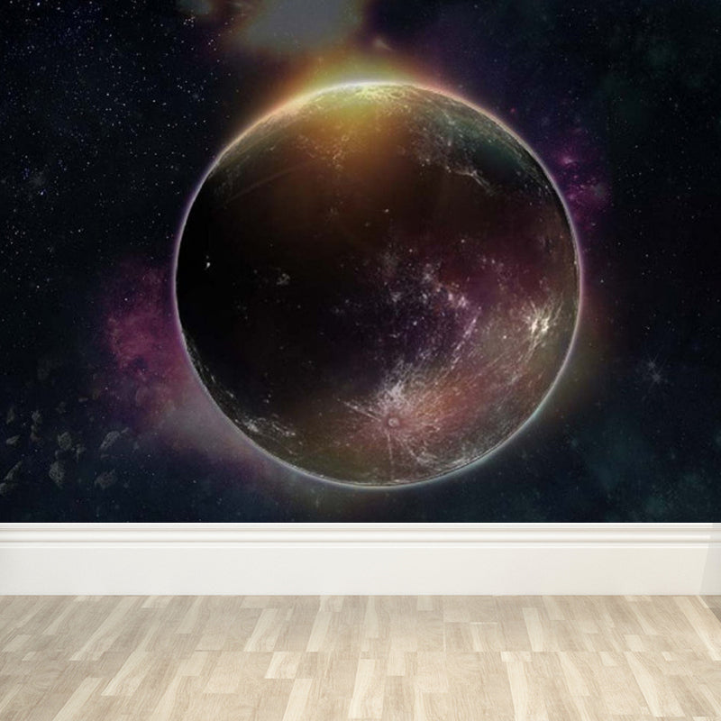 Modern Style Boys Mural Wallpaper Giant Planet Pattern Pastel Color Wall Covering Clearhalo 'Wall Decor' 'Wall Mural' 1729491
