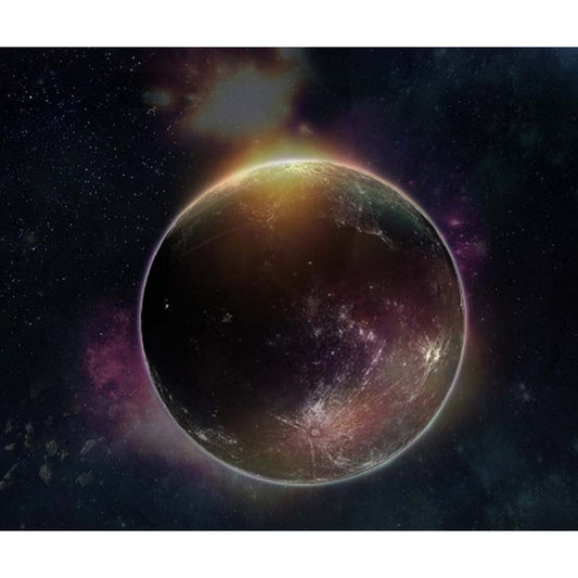 Modern Style Boys Mural Wallpaper Giant Planet Pattern Pastel Color Wall Covering