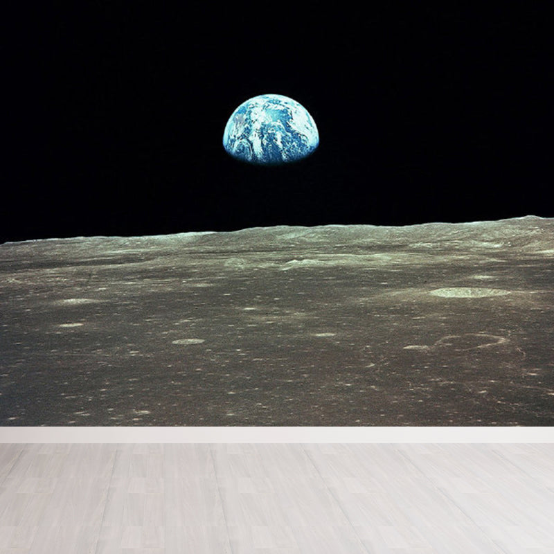 Modern Style Boys Mural Wallpaper Giant Planet Pattern Pastel Color Wall Covering Clearhalo 'Wall Decor' 'Wall Mural' 1729496