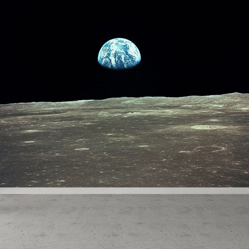 Modern Style Boys Mural Wallpaper Giant Planet Pattern Pastel Color Wall Covering Clearhalo 'Wall Decor' 'Wall Mural' 1729497