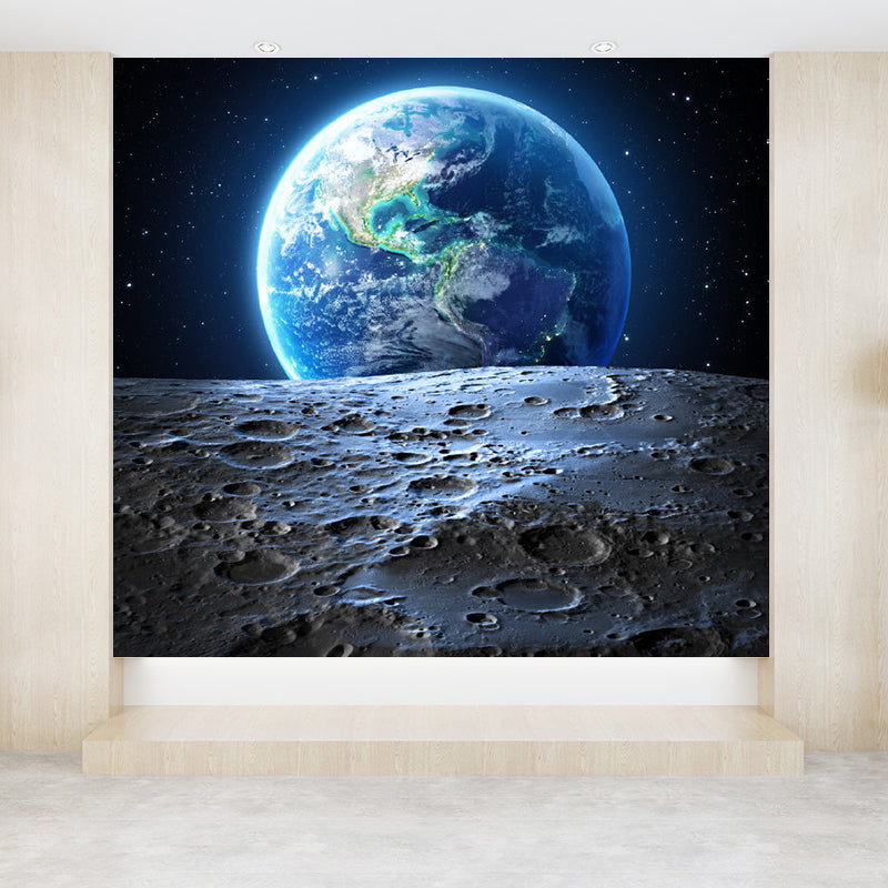 Modern Style Boys Mural Wallpaper Giant Planet Pattern Pastel Color Wall Covering Clearhalo 'Wall Decor' 'Wall Mural' 1729506