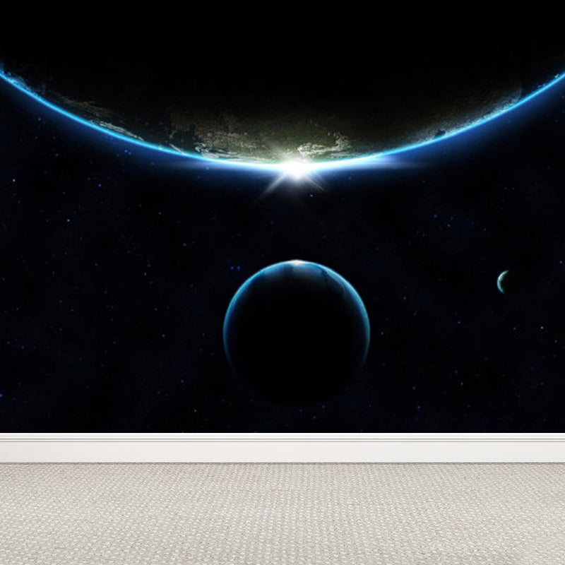 Modern Planet Wall Mural Non-Woven Stain Resistant Soft Color Wall Art for Living Room Clearhalo 'Wall Decor' 'Wall Mural' 1729521