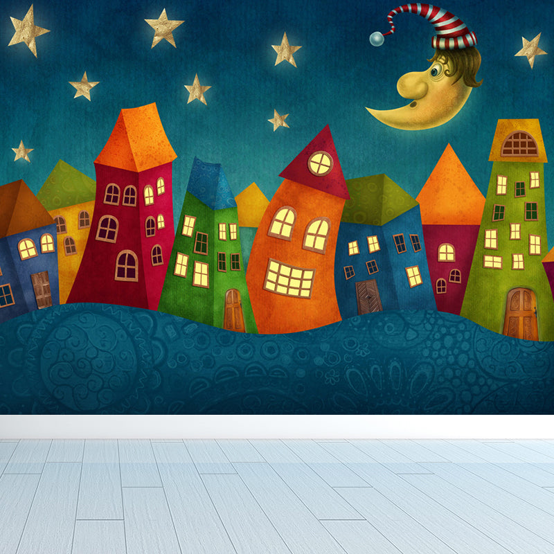 Modern Planet Wall Mural Non-Woven Stain Resistant Soft Color Wall Art for Living Room Clearhalo 'Wall Decor' 'Wall Mural' 1729531