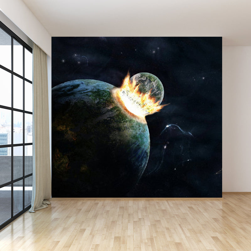 Pastel Color Planet View Mural for Decoration Contemporary Living Room Wall Decor Clearhalo 'Wall Decor' 'Wall Mural' 1729537