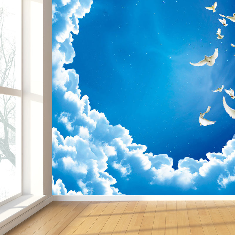 Pastel Color Planet View Mural for Decoration Contemporary Living Room Wall Decor Clearhalo 'Wall Decor' 'Wall Mural' 1729546