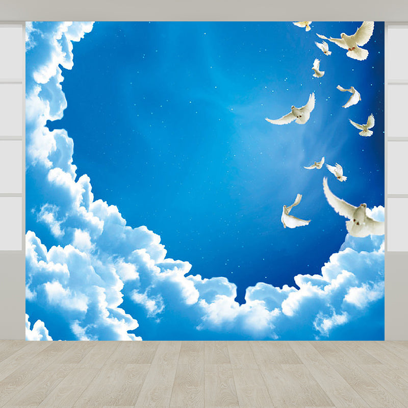 Pastel Color Planet View Mural for Decoration Contemporary Living Room Wall Decor Clearhalo 'Wall Decor' 'Wall Mural' 1729547