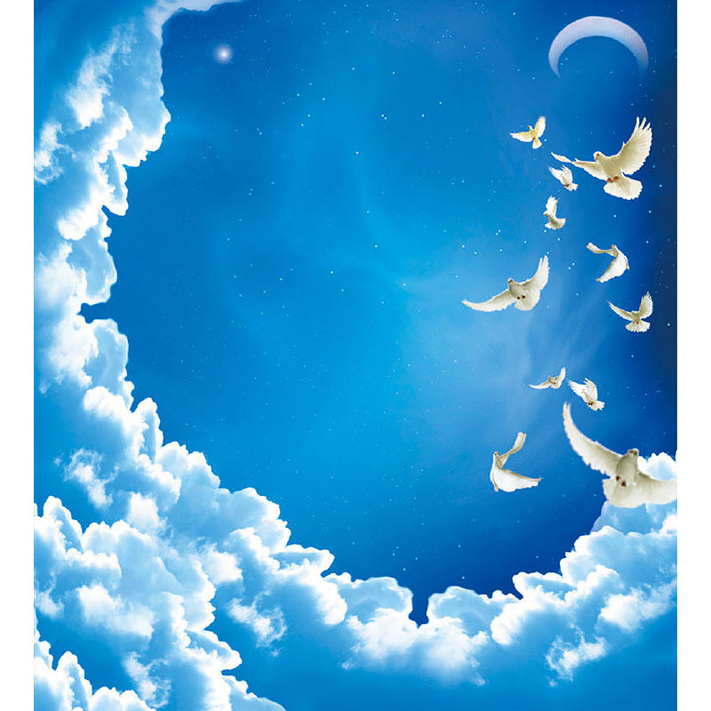 Pastel Color Planet View Mural for Decoration Contemporary Living Room Wall Decor Clearhalo 'Wall Decor' 'Wall Mural' 1729548