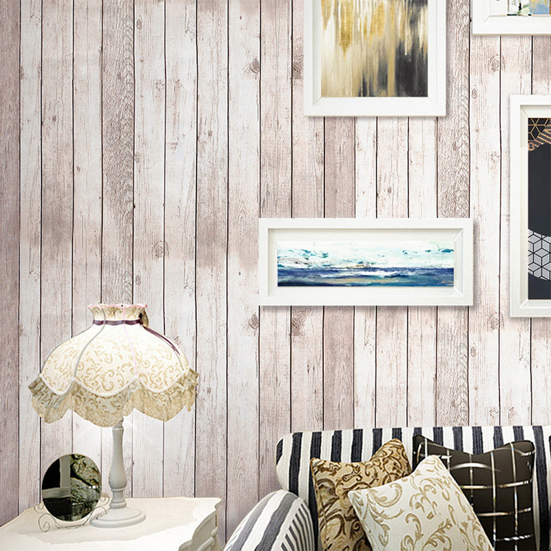 Light Grey Wood Wallpaper Roll Peel and Stick Country Sitting Room Wall Covering Light Gray Clearhalo 'Country wall decor' 'Rustic' 'Wallpaper' Wall Decor' 1729945