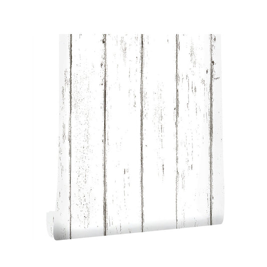Adhesive Whitewashed Wood Wallpaper Country Style PVC Wall Decor for House Interior Clearhalo 'Country wall decor' 'Rustic' 'Wallpaper' Wall Decor' 1729972