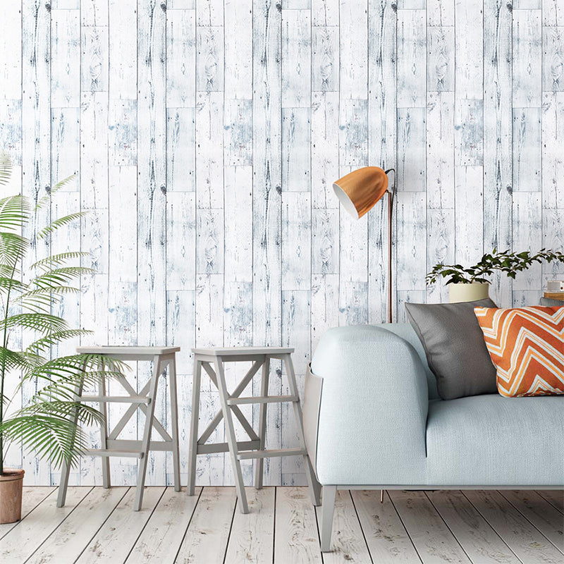 White Shiplap Wallpaper Roll Construction Rustic Pick Up Sticks Wall Covering for Home White Clearhalo 'Country wall decor' 'Rustic' 'Wallpaper' Wall Decor' 1729974
