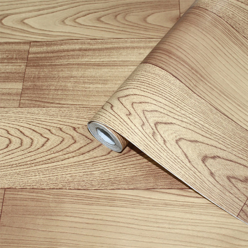 Farmhouse Interweaving Wood Wallpaper PVC Adhesive Brown Wall Art for Living Room Clearhalo 'Country wall decor' 'Rustic' 'Wallpaper' Wall Decor' 1730045