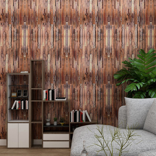 Red Brown Wood Wallpaper Roll Stick On Cottage Living Room Wall Decor, Easy to Remove Brown Clearhalo 'Country wall decor' 'Rustic' 'Wallpaper' Wall Decor' 1730047