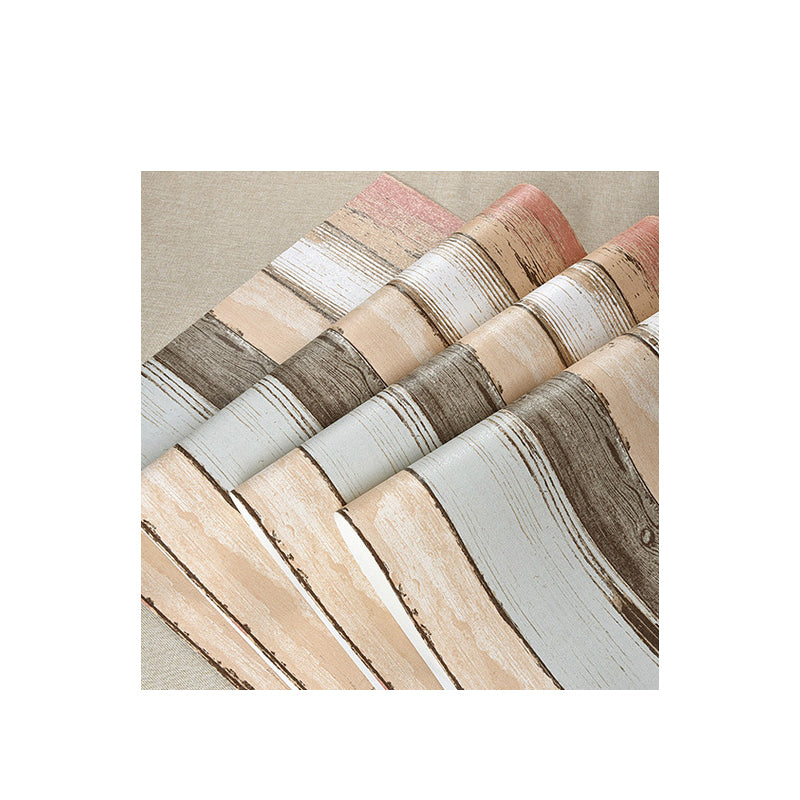 Pastel Color Rustic Wallpaper 54.2-sq ft Wood Effect Wall Covering for Dining Room Clearhalo 'Country wall decor' 'Rustic' 'Wallpaper' Wall Decor' 1730055