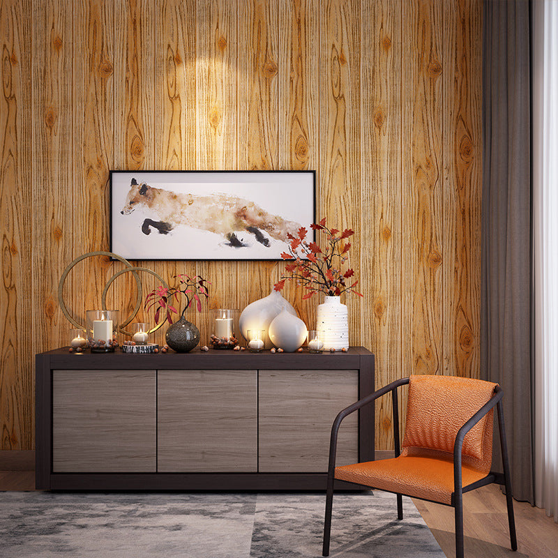 Wood Wallpaper Roll Rustic 3D Construction Wall Art in Light Color, 33' L x 20.5" W Yellow Clearhalo 'Country wall decor' 'Rustic' 'Wallpaper' Wall Decor' 1730106