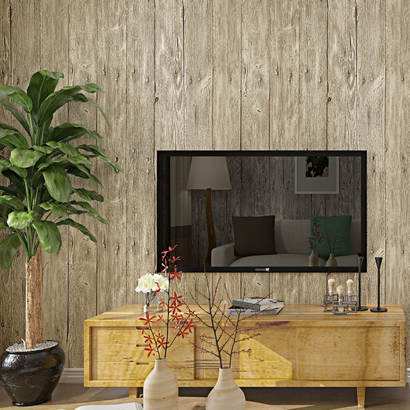 PVC Stain-Proof Wallpaper Roll Country Style Wood Pattern Wall Covering for Bedroom Clearhalo 'Country wall decor' 'Rustic' 'Wallpaper' Wall Decor' 1730120