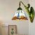 Stained Glass Trapezoid Wall Light Fixture Baroque 1 Head Brass Sconce Light with Mermaid Backplate Brass Clearhalo 'Industrial' 'Middle century wall lights' 'Tiffany wall lights' 'Tiffany' 'Wall Lamps & Sconces' 'Wall Lights' Lighting' 173017