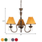 3 Lights Ceiling Lamp with Tapered Fabric Shade Traditional Bedroom Chandelier Pendant Light in Beige/Red/Yellow Clearhalo 'Ceiling Lights' 'Chandeliers' Lighting' options 1730343