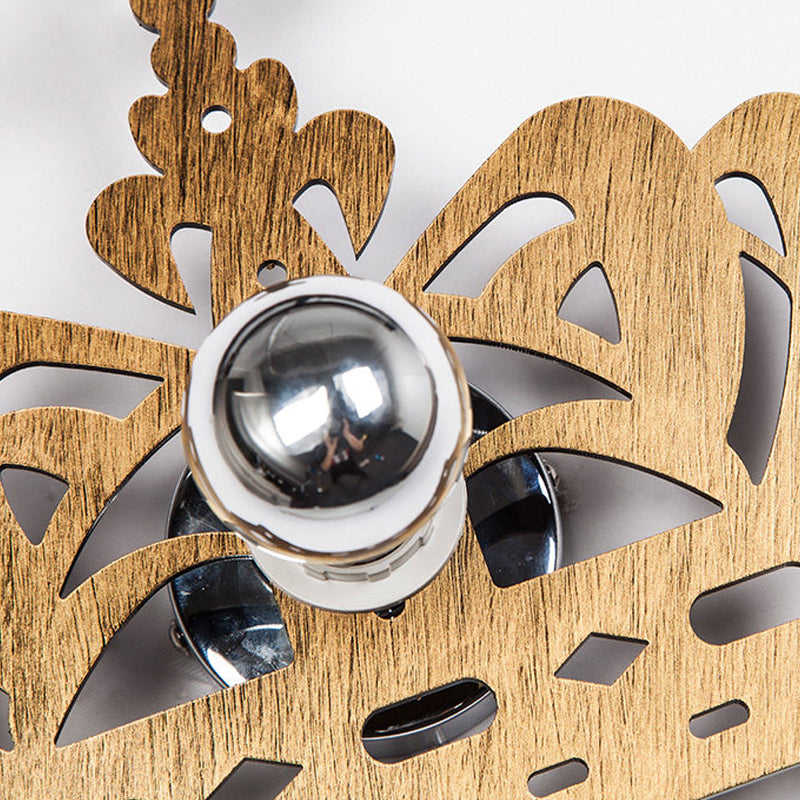 Modern Lovely Wall Light Wood Single Light Brown Sconce Light for Corridor Nursing Room Clearhalo 'Wall Lamps & Sconces' 'Wall Lights' Lighting' 173045