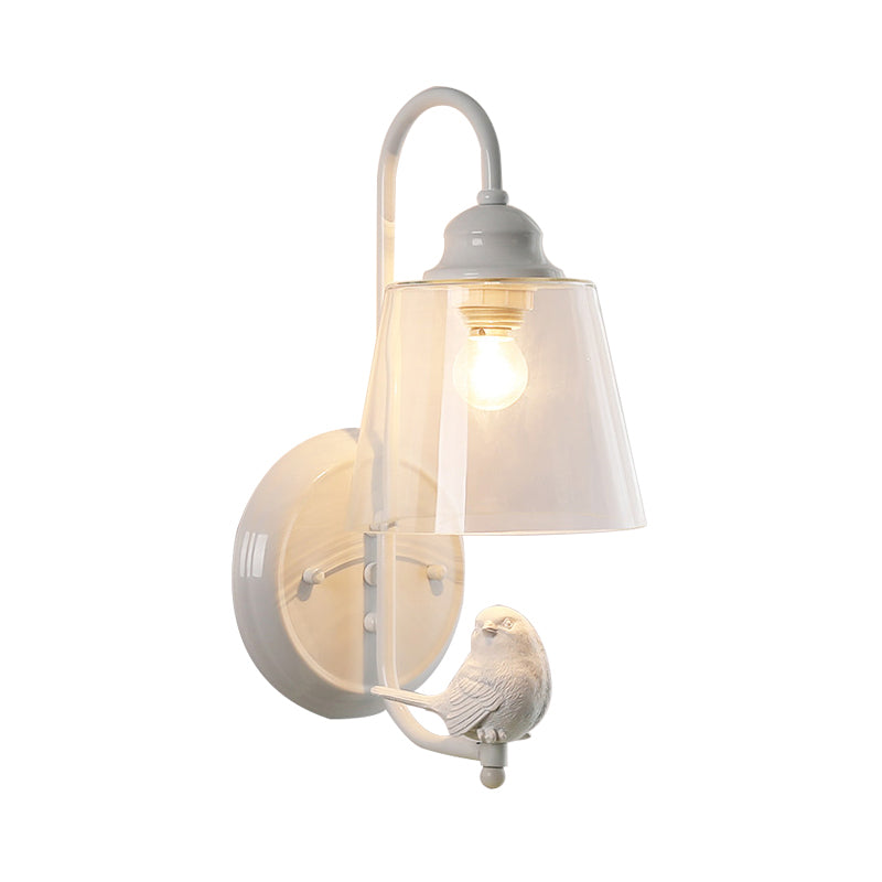 Tapered Shade Wall Light with Pigeon Deco 1 Head Metal Modern Style Sconce Light Clearhalo 'Wall Lamps & Sconces' 'Wall Lights' Lighting' 173156