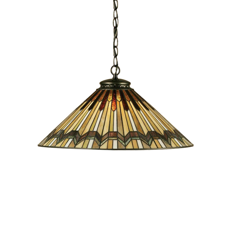 Conical Shape Hanging Lamp Kit Tiffany Hand Rolled Art Glass 1 Light Amber Suspended Lighting Fixture for Stair Clearhalo 'Ceiling Lights' 'Industrial' 'Middle Century Pendants' 'Pendant Lights' 'Pendants' 'Tiffany close to ceiling' 'Tiffany Pendants' 'Tiffany' Lighting' 173267