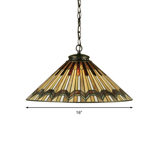 Conical Shape Hanging Lamp Kit Tiffany Hand Rolled Art Glass 1 Light Amber Suspended Lighting Fixture for Stair Clearhalo 'Ceiling Lights' 'Industrial' 'Middle Century Pendants' 'Pendant Lights' 'Pendants' 'Tiffany close to ceiling' 'Tiffany Pendants' 'Tiffany' Lighting' 173268