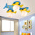 Kids Airplane Ceiling Mount Light with 3 Globe Shade Wood Ceiling Fixture in Blue for Boys Bedroom Blue Clearhalo 'Ceiling Lights' 'Close To Ceiling Lights' 'Close to ceiling' 'Flush mount' Lighting' 173376