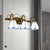 Vintage Conical Wall Sconce Light Stained Glass 3 Lights Wall Lighting in White for Bathroom White Clearhalo 'Industrial' 'Middle century wall lights' 'Tiffany wall lights' 'Tiffany' 'Wall Lamps & Sconces' 'Wall Lights' Lighting' 173474