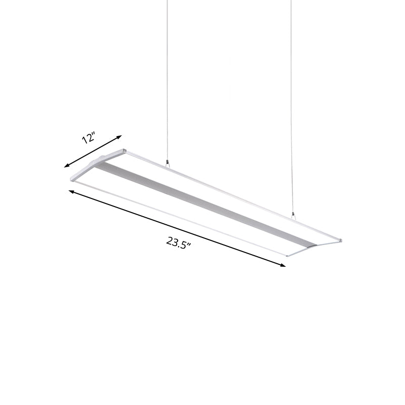 Rectangular Pendant Lighting Modern Metal Led 23.5