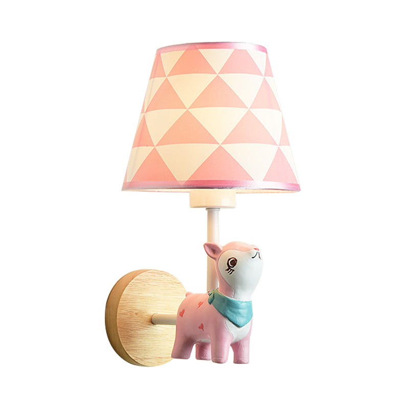 Contemporary Sconce Light Tapered Shade Single Light Wood Wall Lamp with Animal for Teen Clearhalo 'Wall Lamps & Sconces' 'Wall Lights' Lighting' 173658