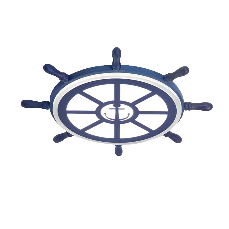 Acrylic Slim Rudder Flush Mount Light Child Bedroom Nautical Style Ceiling Lamp in Blue Clearhalo 'Ceiling Lights' 'Close To Ceiling Lights' 'Close to ceiling' 'Flush mount' Lighting' 173744