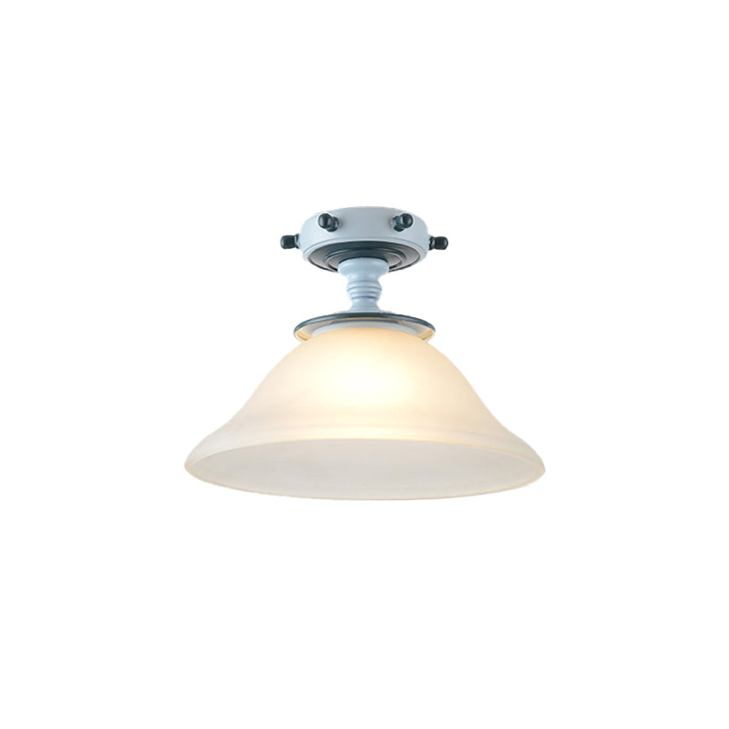 Restaurant Cafe Pendant Lighting Metal & Frosted Glass Nautical Style Hanging Lamp in Blue Clearhalo 'Ceiling Lights' 'Close To Ceiling Lights' 'Glass shade' 'Glass' 'Pendant Lights' 'Pendants' Lighting' 173822