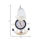 Glass Bell Sconce Light with Anchor Clock 1 Light Mediterranean Wall Lamp in White for Hotel Clearhalo 'Wall Lamps & Sconces' 'Wall Lights' Lighting' 173846