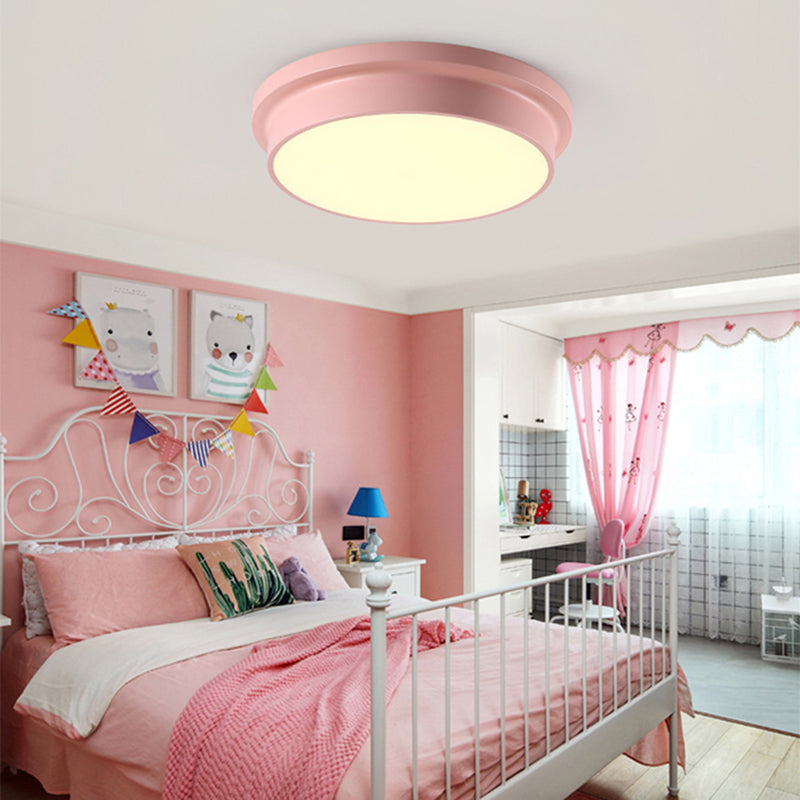 Nordic Macaron Colored Ceiling Light Round Shape Acrylic Flushmount Light for Child Bedroom Clearhalo 'Ceiling Lights' 'Close To Ceiling Lights' 'Close to ceiling' 'Flush mount' Lighting' 173912
