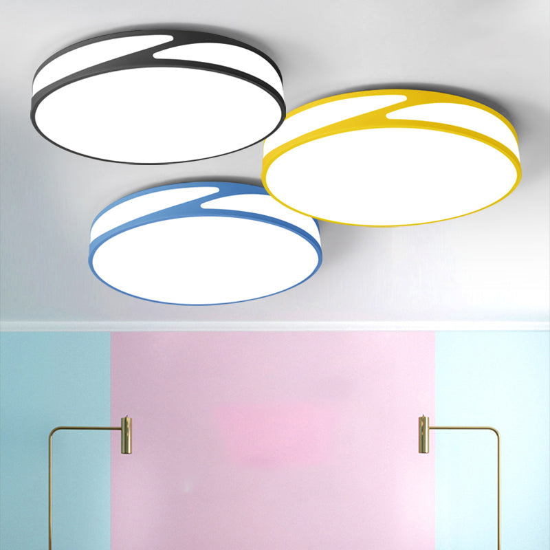 Candy Colored Circular Flush Ceiling Light Macaron Style Acrylic Ceiling Lamp for Office Clearhalo 'Ceiling Lights' 'Close To Ceiling Lights' 'Close to ceiling' 'Flush mount' Lighting' 173926