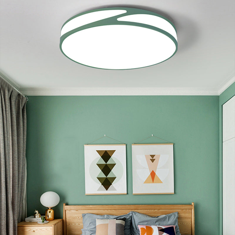 Candy Colored Circular Flush Ceiling Light Macaron Style Acrylic Ceiling Lamp for Office Green Clearhalo 'Ceiling Lights' 'Close To Ceiling Lights' 'Close to ceiling' 'Flush mount' Lighting' 173929