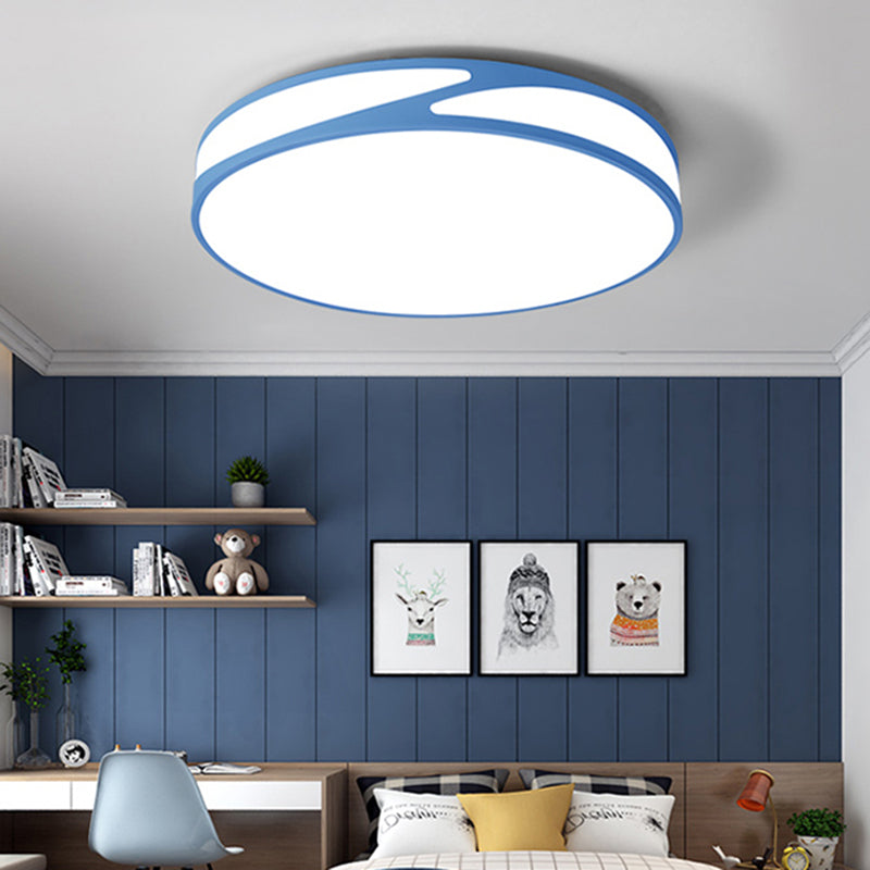 Candy Colored Circular Flush Ceiling Light Macaron Style Acrylic Ceiling Lamp for Office Blue Clearhalo 'Ceiling Lights' 'Close To Ceiling Lights' 'Close to ceiling' 'Flush mount' Lighting' 173937