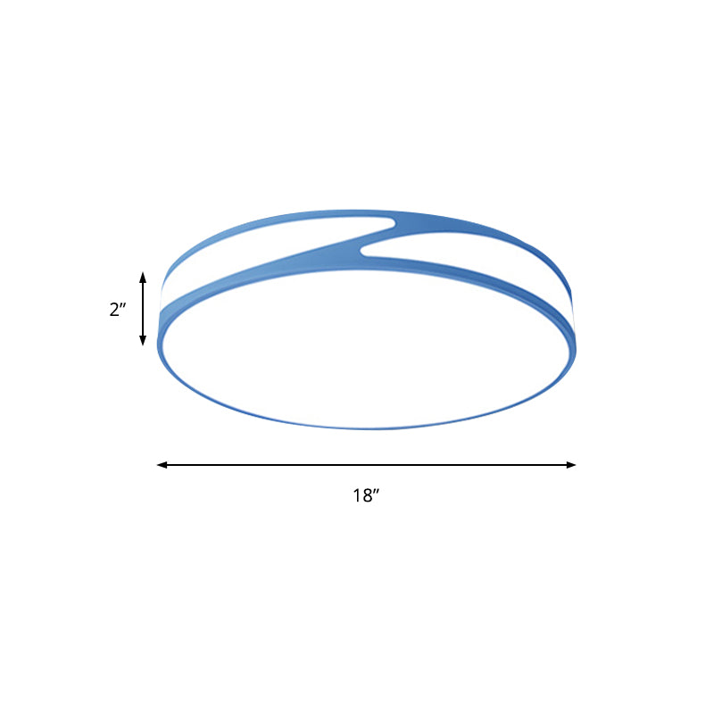 Candy Colored Circular Flush Ceiling Light Macaron Style Acrylic Ceiling Lamp for Office Clearhalo 'Ceiling Lights' 'Close To Ceiling Lights' 'Close to ceiling' 'Flush mount' Lighting' 173939