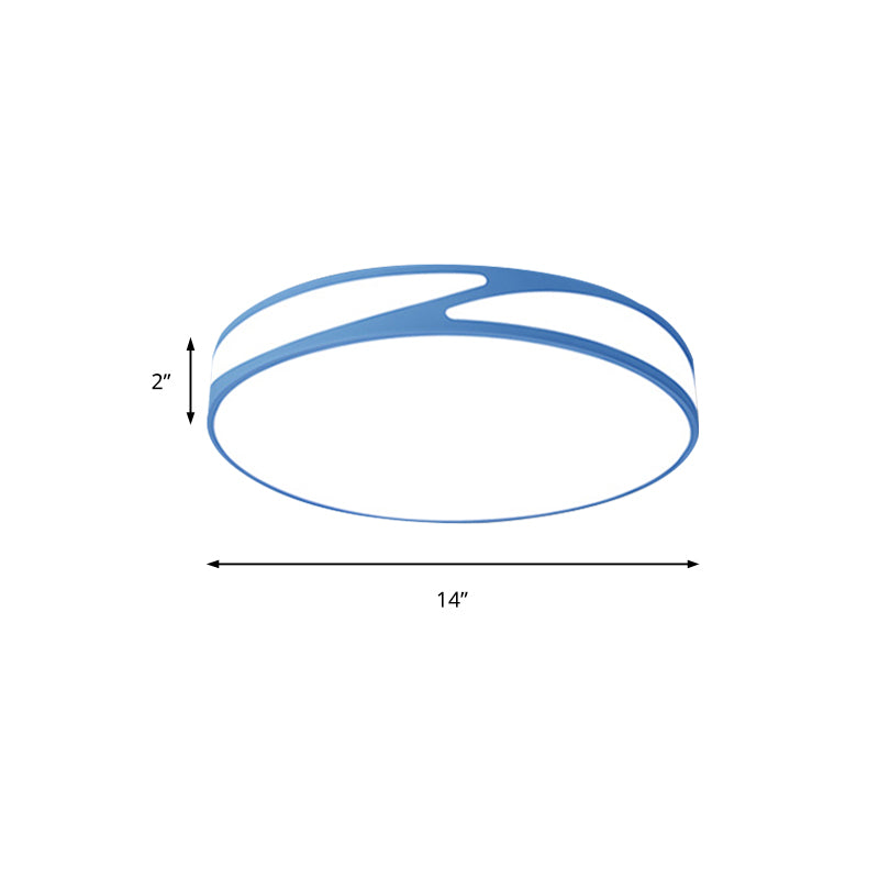 Candy Colored Circular Flush Ceiling Light Macaron Style Acrylic Ceiling Lamp for Office Clearhalo 'Ceiling Lights' 'Close To Ceiling Lights' 'Close to ceiling' 'Flush mount' Lighting' 173940