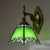 Tiffany Pyramid Sconce Lamp Stained Glass 1 Light Wall Lighting in Green/Blue/Yellow for Bedroom Green Clearhalo 'Industrial' 'Middle century wall lights' 'Tiffany wall lights' 'Tiffany' 'Wall Lamps & Sconces' 'Wall Lights' Lighting' 174039