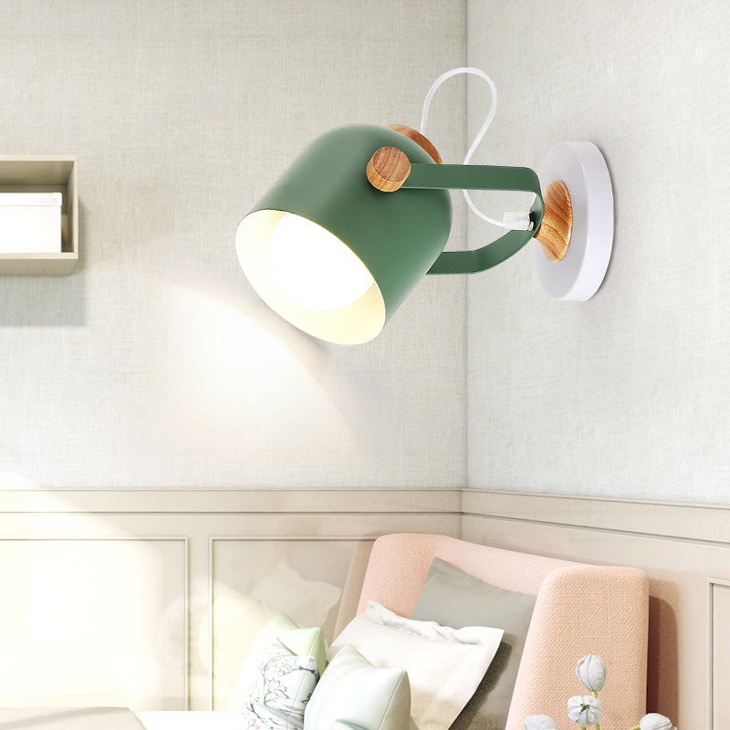 Rotatable Corridor Cup Ceiling Light Metal One Bulb Macaron Loft Candy Colored Ceiling Fixture Green Clearhalo 'Wall Lamps & Sconces' 'Wall Lights' Lighting' 174185
