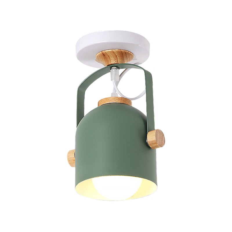Rotatable Corridor Cup Ceiling Light Metal One Bulb Macaron Loft Candy Colored Ceiling Fixture Clearhalo 'Wall Lamps & Sconces' 'Wall Lights' Lighting' 174187