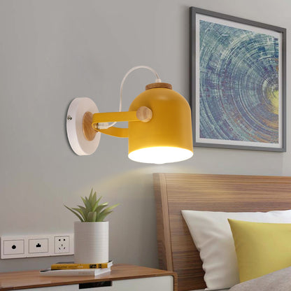 Rotatable Corridor Cup Ceiling Light Metal One Bulb Macaron Loft Candy Colored Ceiling Fixture Yellow Clearhalo 'Wall Lamps & Sconces' 'Wall Lights' Lighting' 174188
