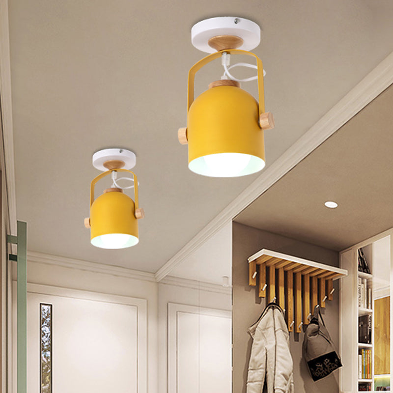 Rotatable Corridor Cup Ceiling Light Metal One Bulb Macaron Loft Candy Colored Ceiling Fixture Clearhalo 'Wall Lamps & Sconces' 'Wall Lights' Lighting' 174189