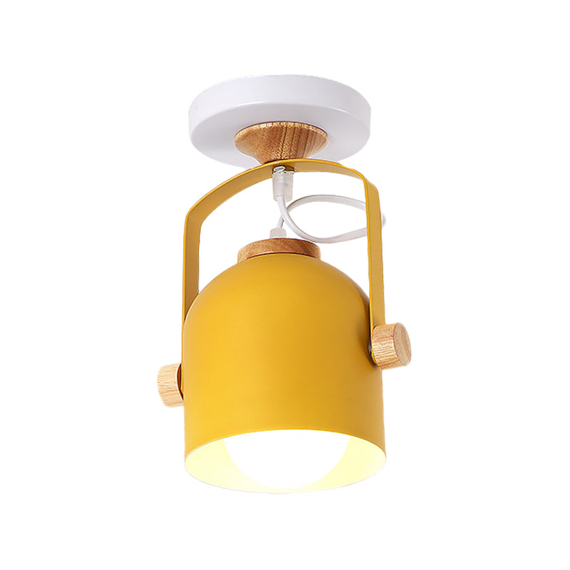 Rotatable Corridor Cup Ceiling Light Metal One Bulb Macaron Loft Candy Colored Ceiling Fixture Clearhalo 'Wall Lamps & Sconces' 'Wall Lights' Lighting' 174190