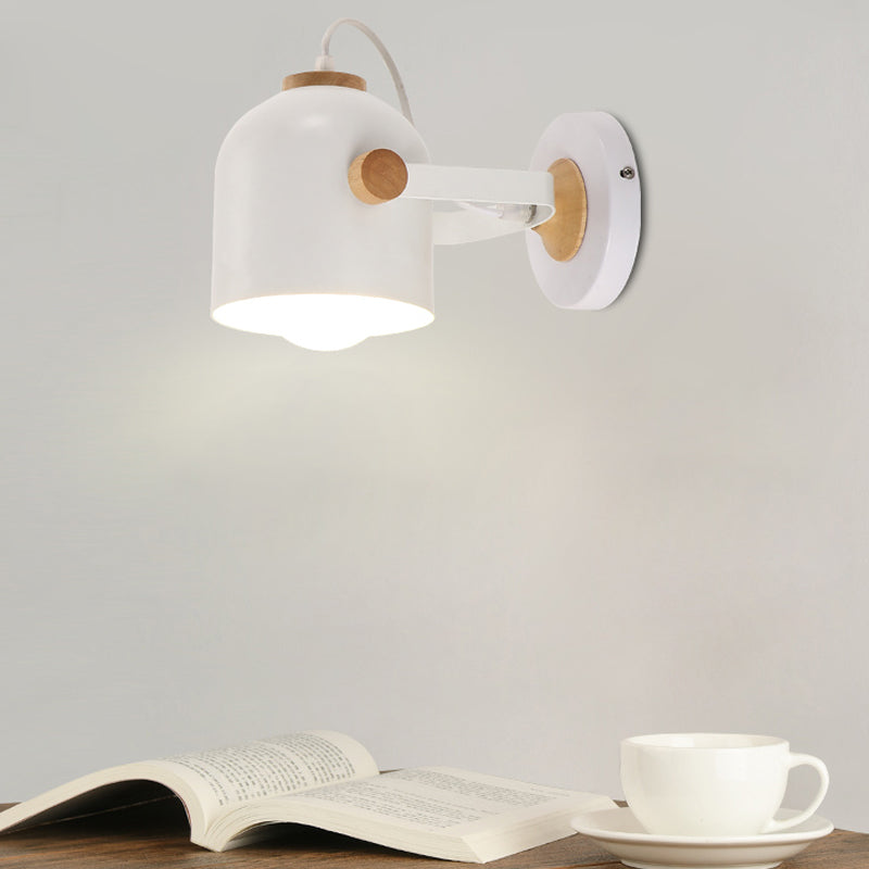 Rotatable Corridor Cup Ceiling Light Metal One Bulb Macaron Loft Candy Colored Ceiling Fixture White Clearhalo 'Wall Lamps & Sconces' 'Wall Lights' Lighting' 174193
