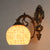 1 Light Wall Light with Beige/White-Gray/Yellow-Blue Shade Tiffany Mosaic Shell Wall Sconce Light in Brass for Bedroom Beige Clearhalo 'Industrial' 'Middle century wall lights' 'Tiffany wall lights' 'Tiffany' 'Wall Lamps & Sconces' 'Wall Lights' Lighting' 174229