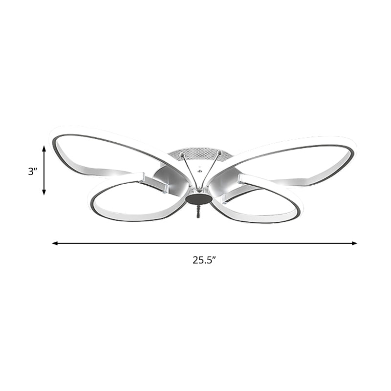 Acrylic Butterfly Ceiling Light Contemporary Flush Mount Light in White for Nursing Room Clearhalo 'Ceiling Lights' 'Close To Ceiling Lights' 'Close to ceiling' Lighting' 174347