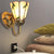 Lily Beige Glass Wall Light Fixture Tiffany 1 Head White/Blue/Antique Brass Sconce Lighting for Bedroom Antique Brass Clearhalo 'Industrial' 'Middle century wall lights' 'Tiffany wall lights' 'Tiffany' 'Wall Lamps & Sconces' 'Wall Lights' Lighting' 174491